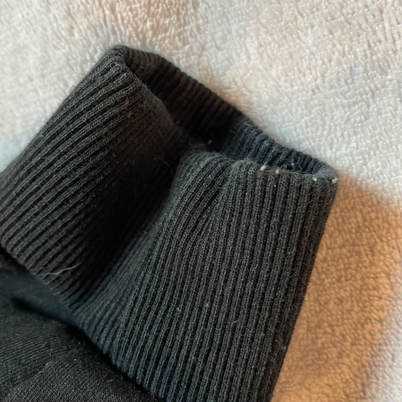 Black Cropped Hoodie with White Stripes - Picture 10 of 10